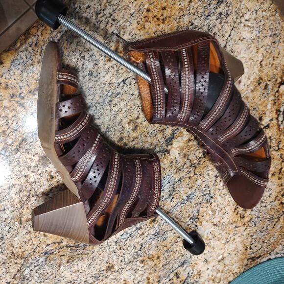 Pikolinos Brown Strappy Heeled Sandals Size 41 Naturally US 10 - Picture 8 of 13